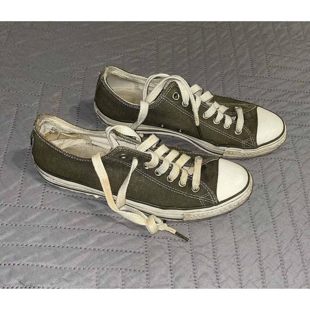 Vintage Converse All Stars Shoes Mens Size 10 Army Green Y2K Natural Hemp Rare